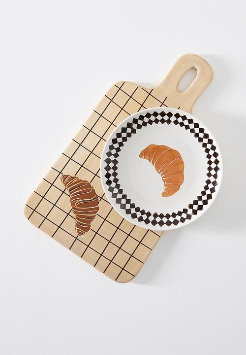 Sixth Floor - Ceramic Croissant Serving Board -  Beige
