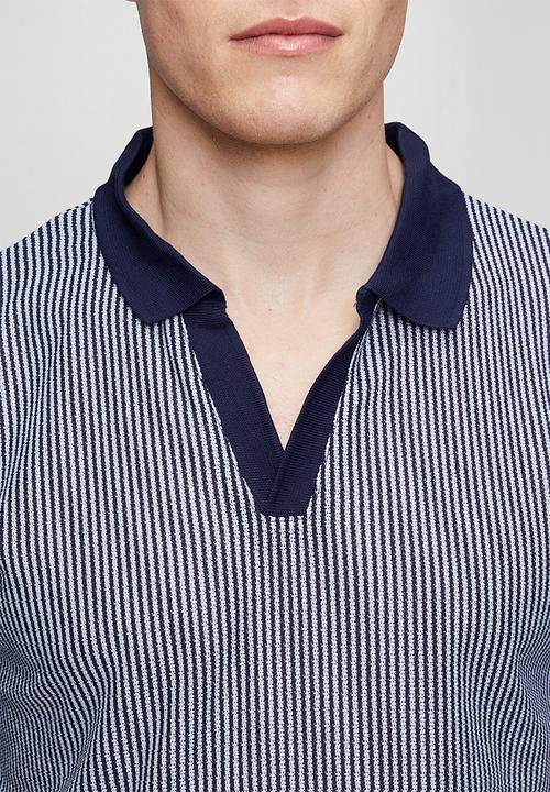 Brave Soul - Rigney Polo - Navy / Off White
