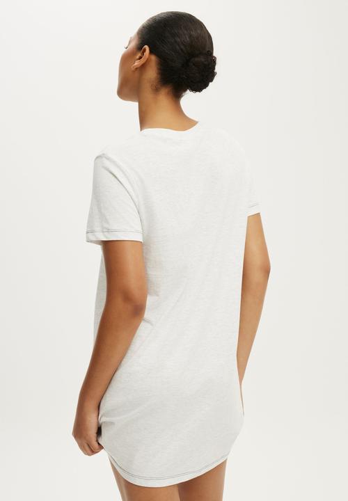 Cotton On - Relaxed Graphic T-Shirt Nightie - Tomorrow Light Grey Marle