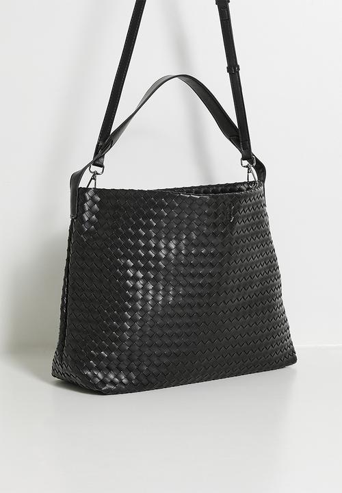 Tessa Design - Haloa Woven Shoulder Bag With Pouch - Black