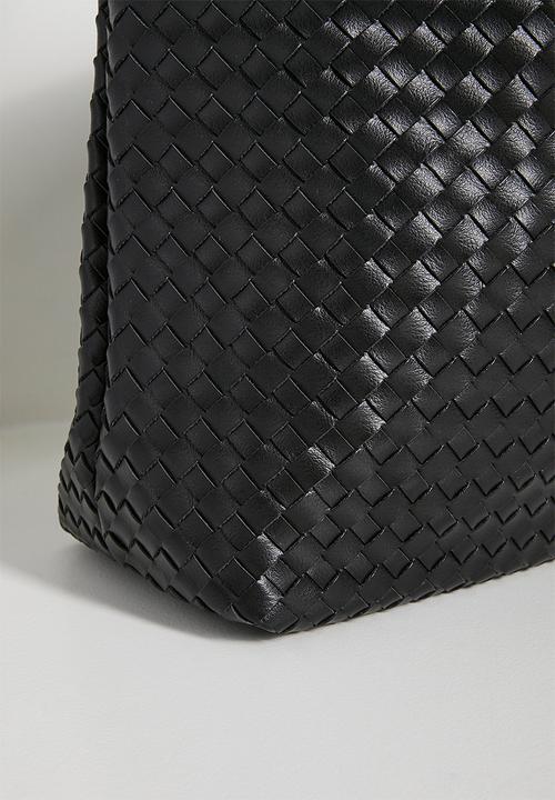 Tessa Design - Haloa Woven Shoulder Bag With Pouch - Black