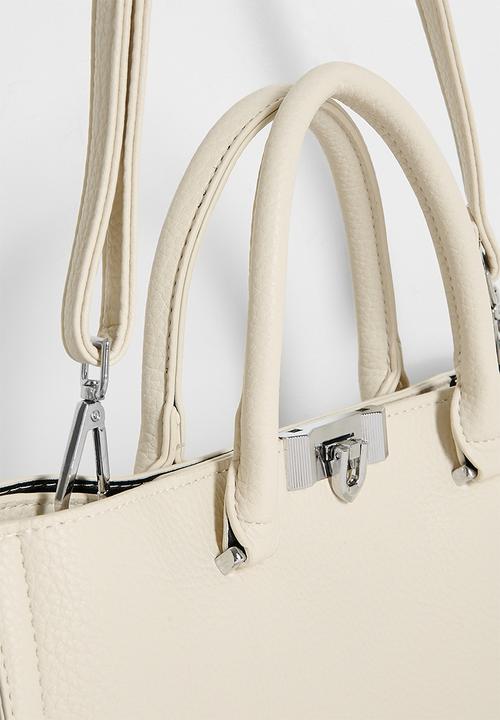 Tessa Design - Greta-Rose Structured Top Handle Tote - Cream
