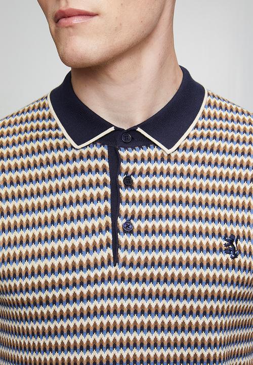 Pringle of Scotland - Damon Jacquard Multi Knitted Golfer - Navy