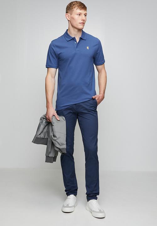 Pringle of Scotland - Pringle Adam Pique Golfer - Cobalt Blue