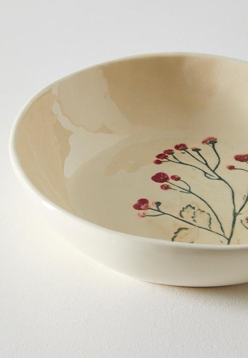 Sixth Floor - Field Flower Stoneware Serving Bowl - Natural 