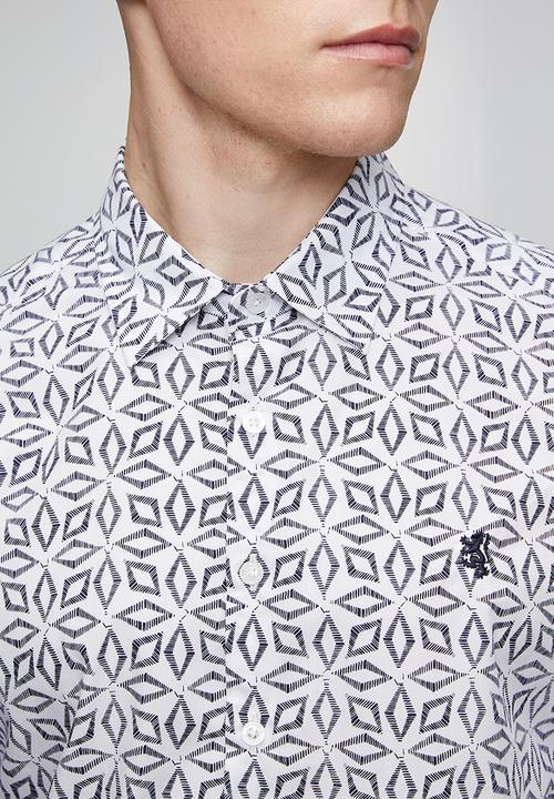 Pringle of Scotland - Pringle Joshua Printed Tailored Ss Shirt - Navy
