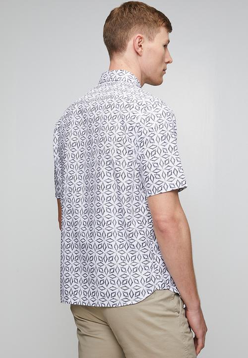 Pringle of Scotland - Pringle Joshua Printed Tailored Ss Shirt - Navy
