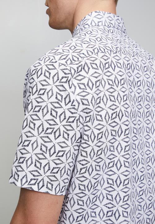 Pringle of Scotland - Pringle Joshua Printed Tailored Ss Shirt - Navy