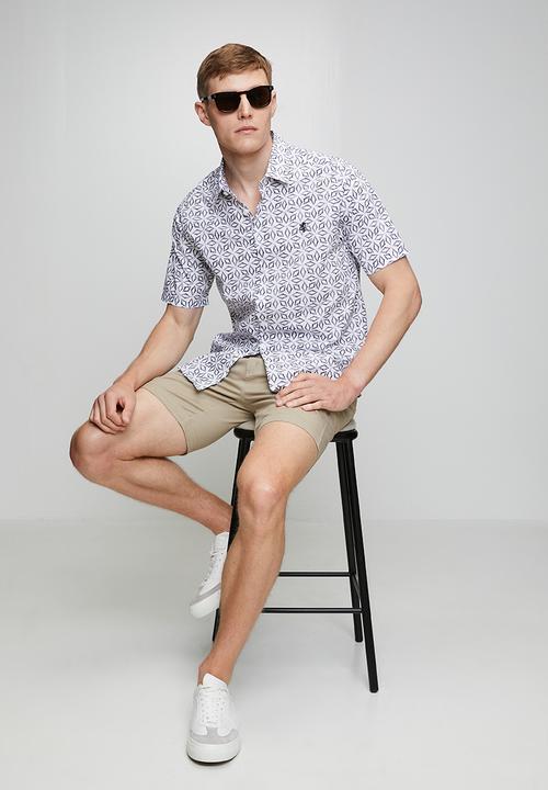 Pringle of Scotland - Pringle Joshua Printed Tailored Ss Shirt - Navy