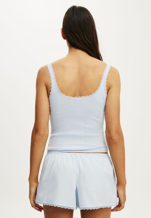 Cotton On - Cotton Soft Relaxed Lace Short - Violet Blue