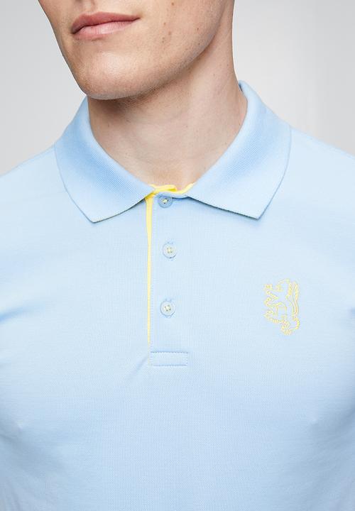 Pringle of Scotland - Pringle Aiden Slim Fit Pique Golfer - Light Blue