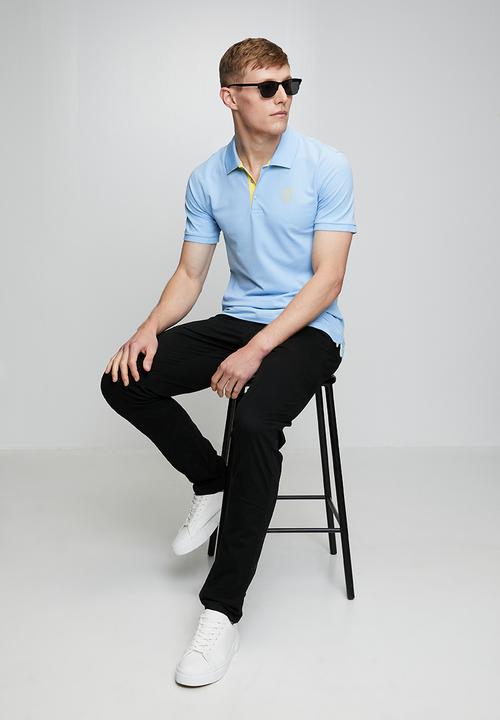 Pringle of Scotland - Pringle Aiden Slim Fit Pique Golfer - Light Blue