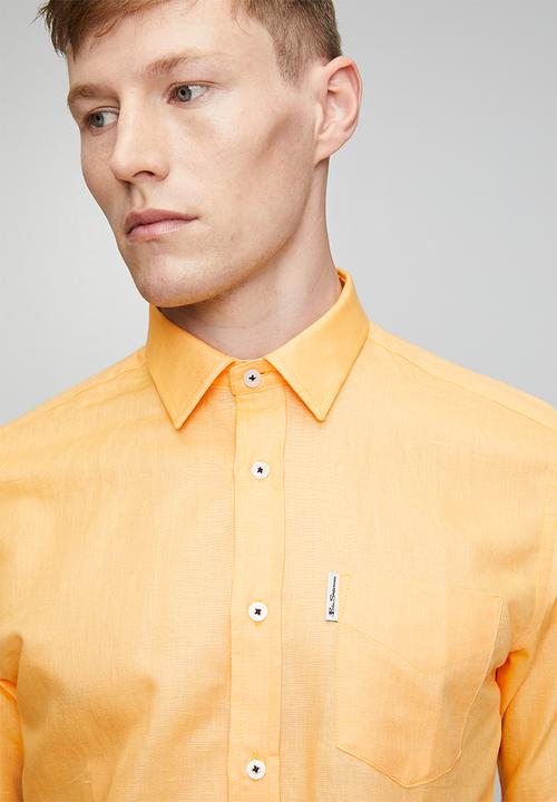 Ben Sherman - Linen Shirt Short sleeve - yellow