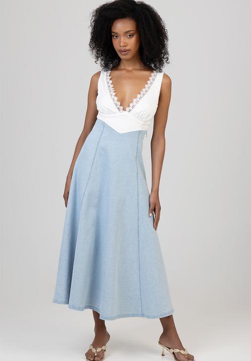 SISSY BOY - Gracie Midi Denim Dress - Light Vintage