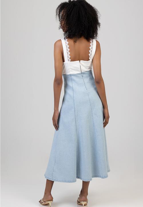 SISSY BOY - Gracie Midi Denim Dress - Light Vintage