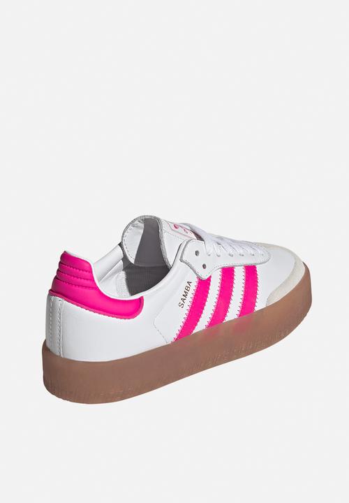adidas Originals - Sambae J - Cloud White/Shock Pink/Gold Metallic