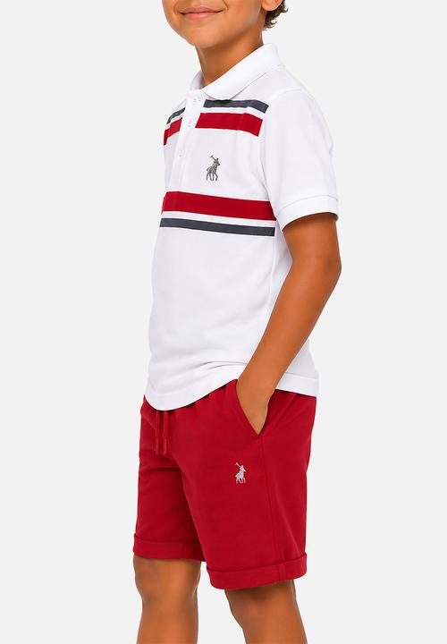 POLO - Boys Amari Tape Ss Golfer - White
