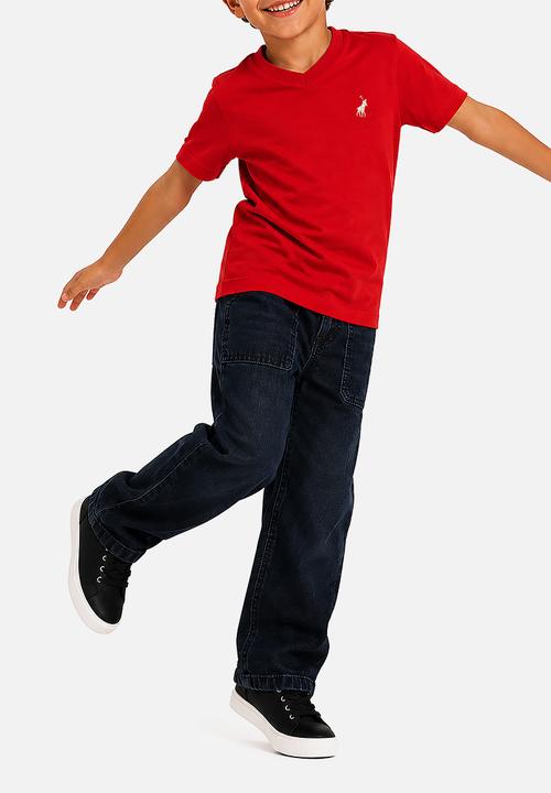 POLO - Boys James V Neck Tee - Red