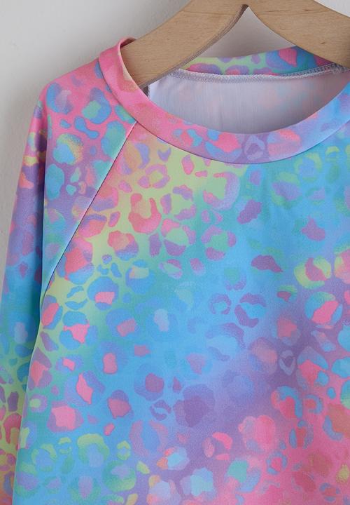 Pop Candy - Rash vest and bikini bottoms - leopard print/pink