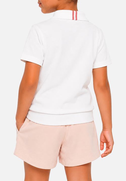 POLO - Girls Britney Rib Welt Ss Golfer - White