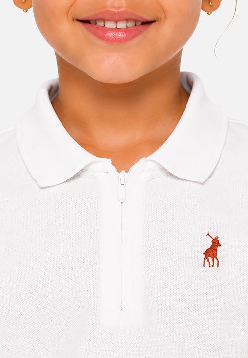 POLO - Girls Britney Rib Welt Ss Golfer - White