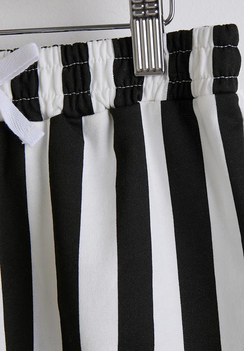 Pop Candy - Tee & shorts - lt yellow & black stripes
