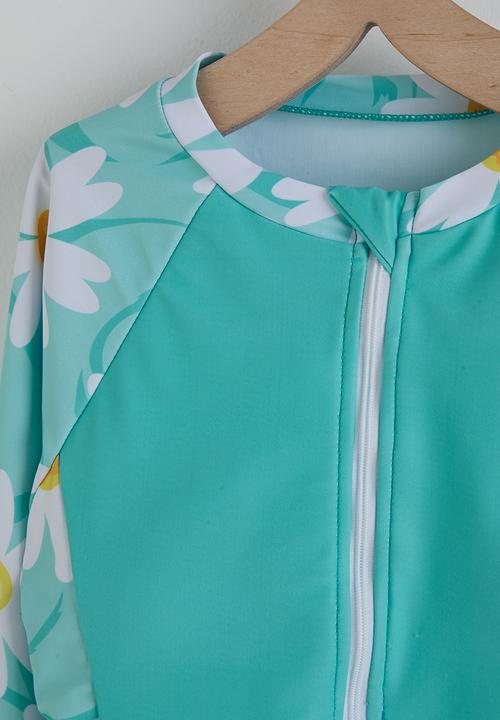 Pop Candy - Rash guard with matching bottoms - aqua blue/aop
