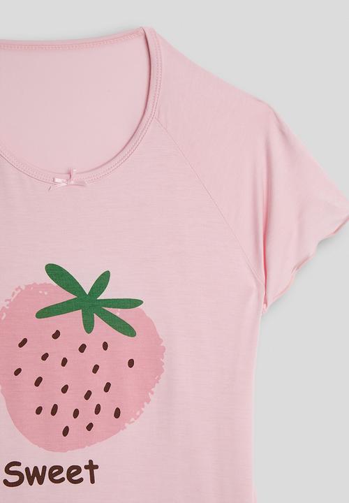 Pop Candy - Strawberry graphic night dress - pink