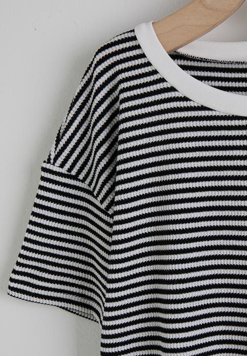 Pop Candy - Knit striped co-ord - black