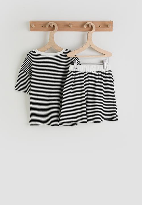 Pop Candy - Knit striped co-ord - black