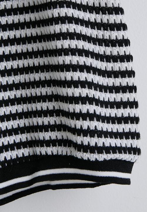 Pop Candy - Striped polo shirt & shorts - black