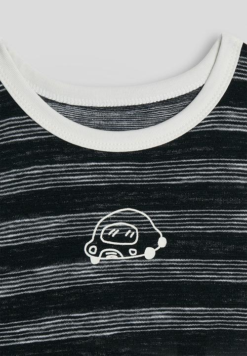 Pop Candy - Striped tank top - grey/black