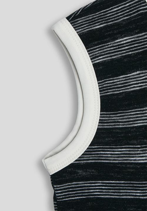 Pop Candy - Striped tank top - grey/black