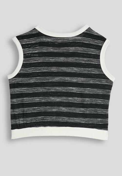 Pop Candy - Striped tank top - grey/black