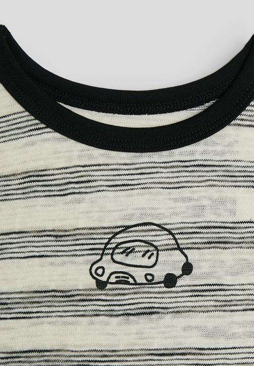 Pop Candy - Striped tank top - off white/grey