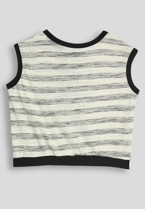 Pop Candy - Striped tank top - off white/grey