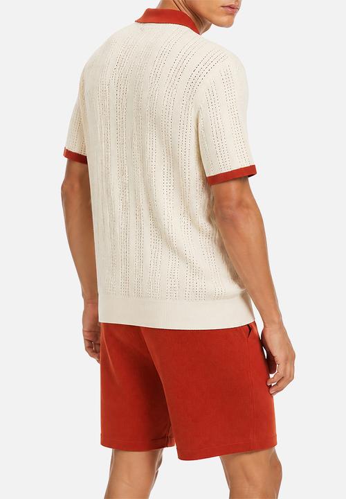 POLO - Mens sport ss knitted golfer - orange