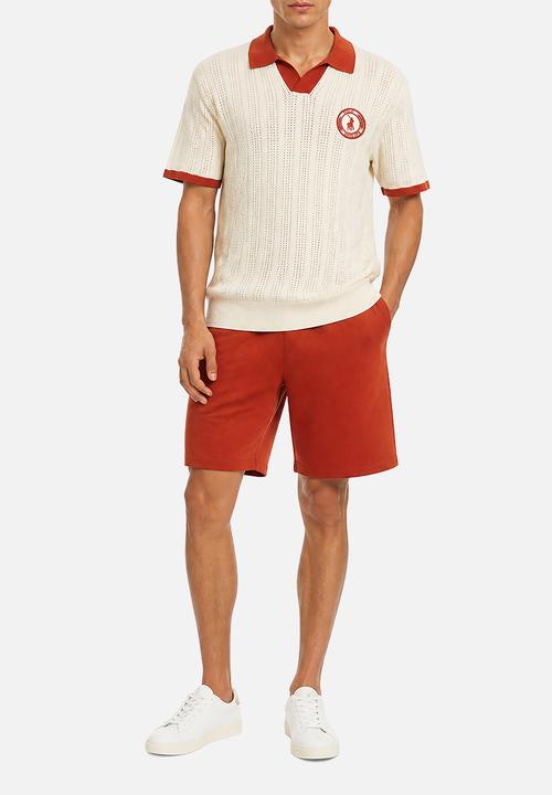 POLO - Mens sport ss knitted golfer - orange