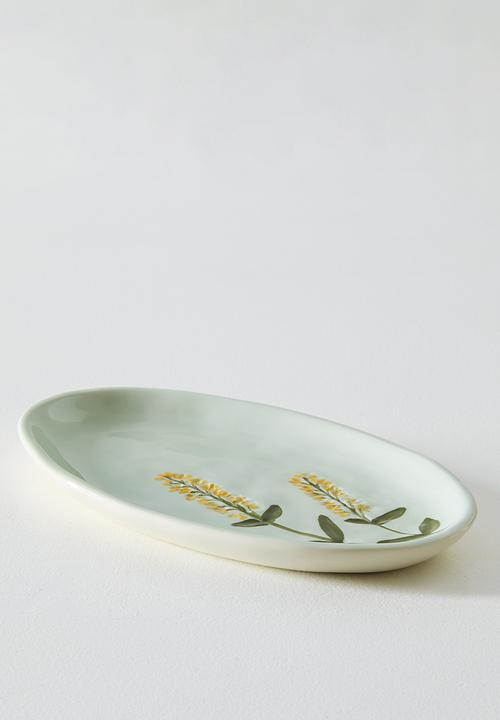 Sixth Floor - Ceramic Flower Serving Plate - Grey