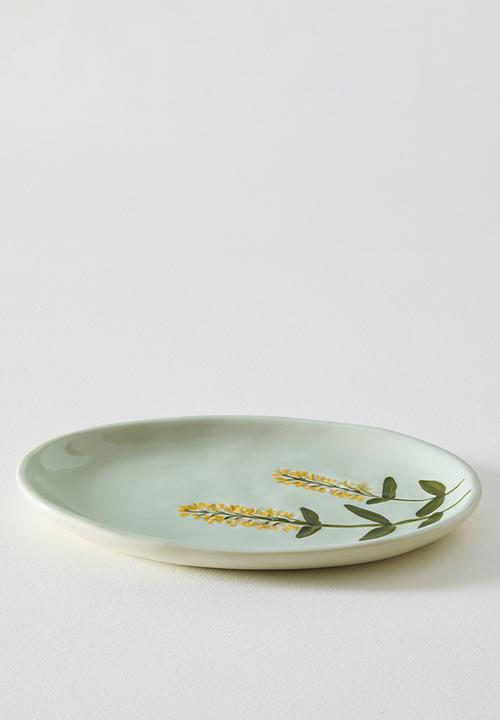 Sixth Floor - Ceramic Flower Serving Plate - Grey