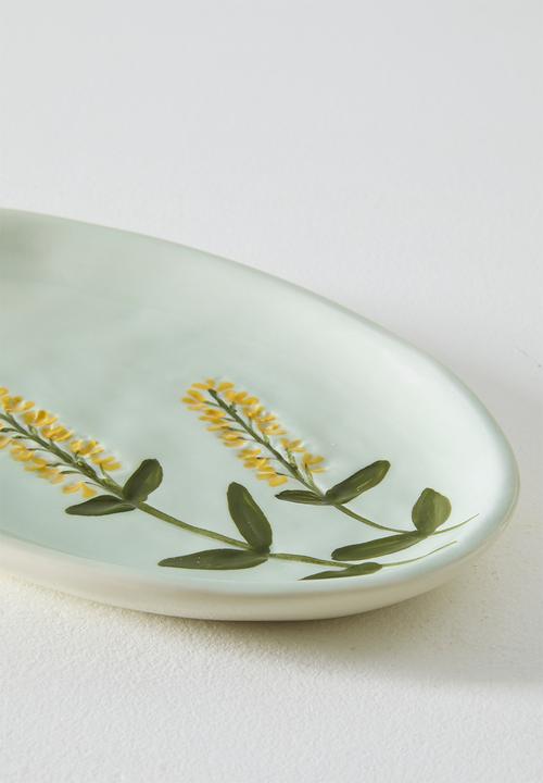 Sixth Floor - Ceramic Flower Serving Plate - Grey