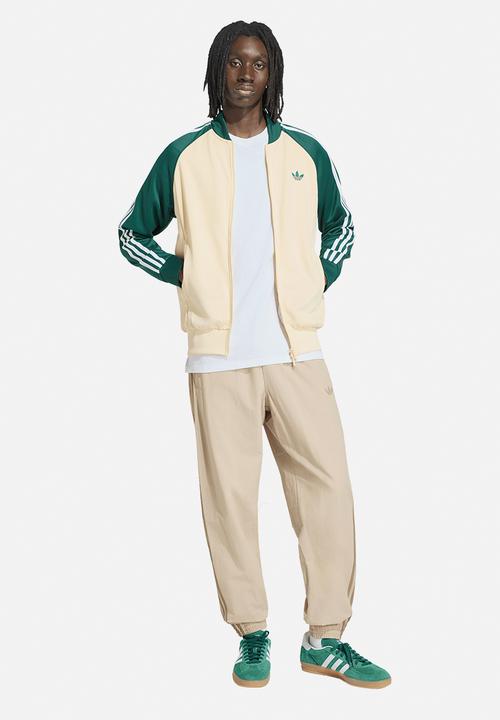 adidas Originals -  SST Track Top - Warm Vanilla / Collegiate Green