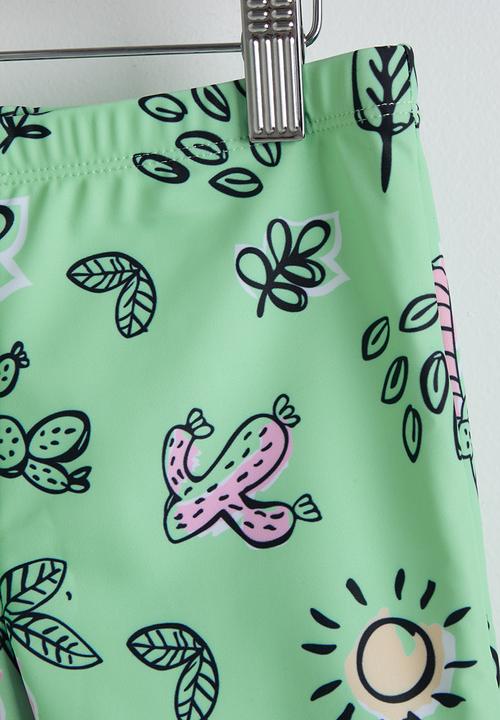 Pop Candy - Rash guard and swim trunks - light lime/aop
