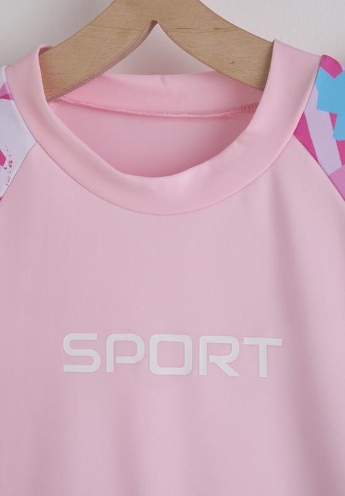 Pop Candy - Rash vest and board shorts -  pink/aop