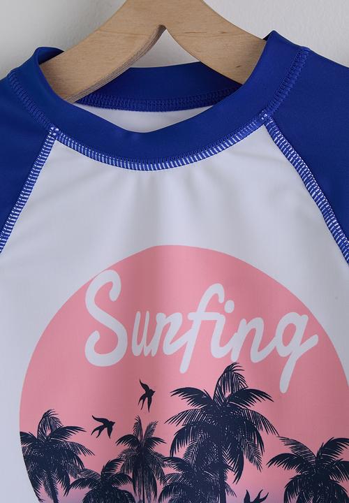 Pop Candy - Rash guard & swim trunks - dk blue / aop