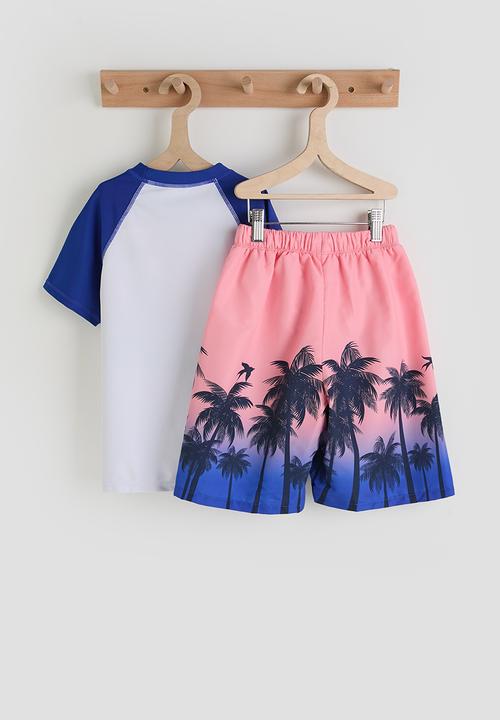 Pop Candy - Rash guard & swim trunks - dk blue / aop