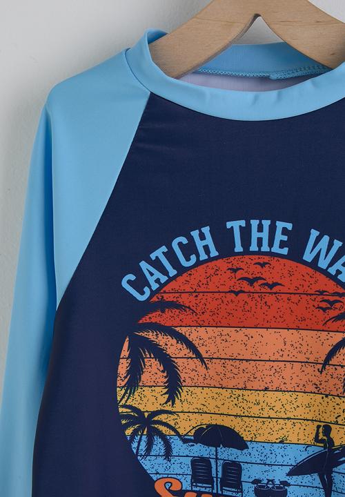 Pop Candy - Rash guard and swim trunks - blue multi/aop