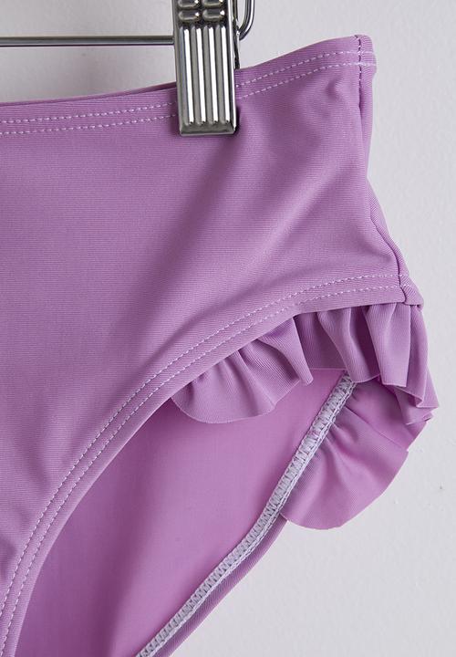 Pop Candy - Rash vest and bikini bottoms - leopard print/light purple