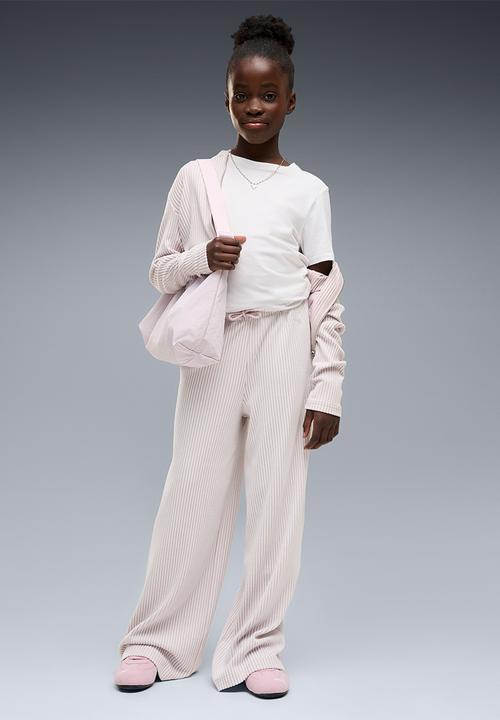 PUMA - Ess Ribbed Wide Leg Soft Touch Pants G - Misty Pink Heather