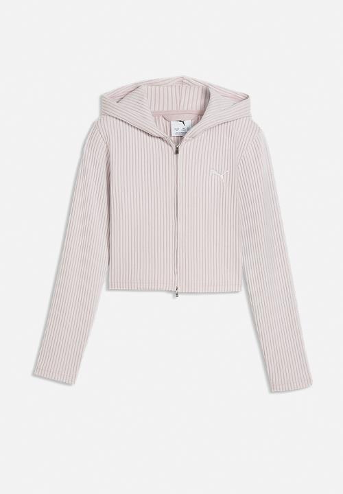 PUMA - Ess Ribbed Full-Zip Soft Touch Hoodie G - Misty Pink Heather